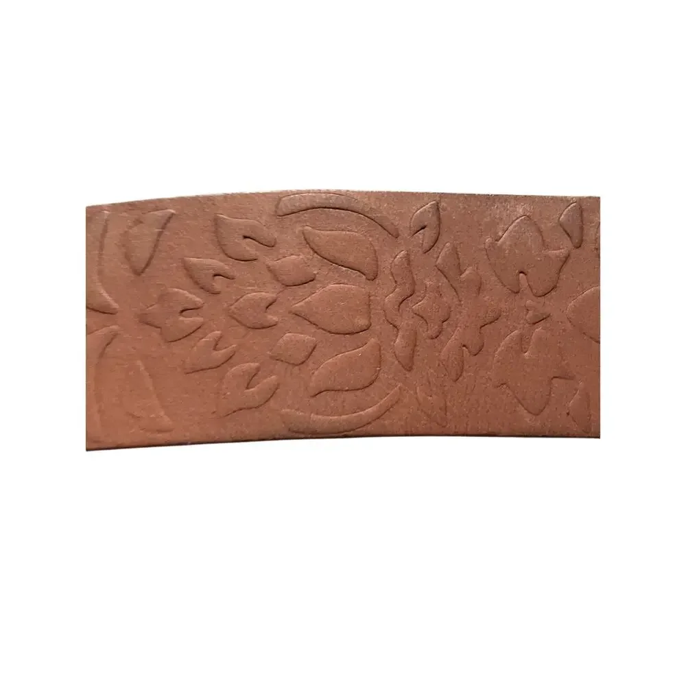 Womens Leather Floral Belt Tan/Brown Color Punto Fibbia M/L Western Fair Boho